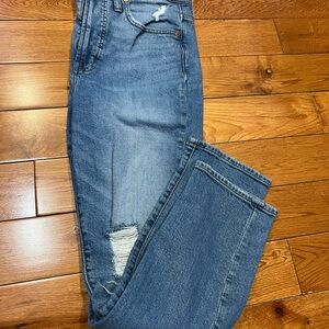 Madewell Straight-Leg Distressed Blue Jeans